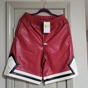 Jordan Red Athletic Shorts with Black and White Trim